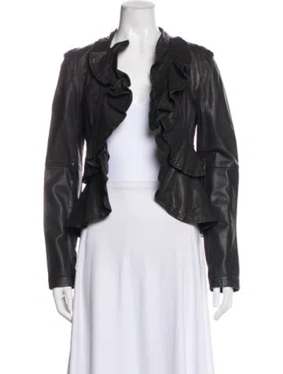 Pre-owned Marissa Webb Leather Evening Jacket In Black