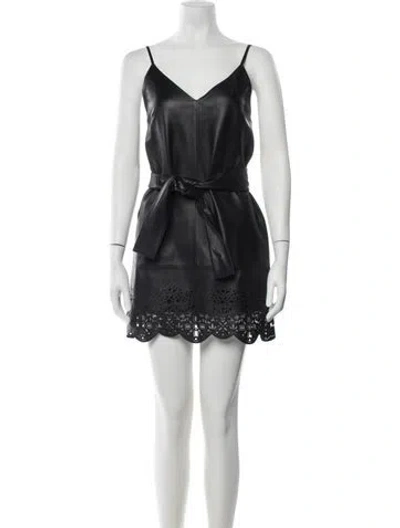 Pre-owned Marissa Webb Leather Mini Dress In Black