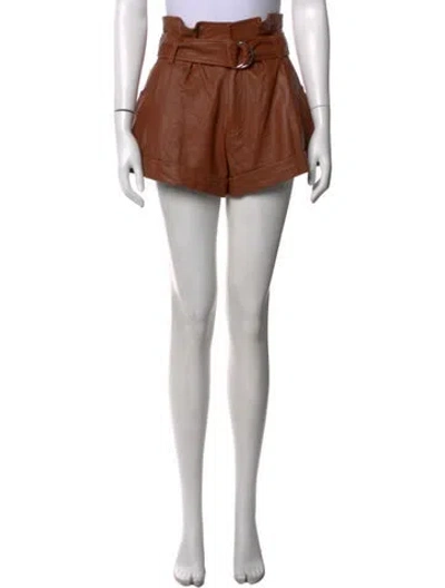 Pre-owned Marissa Webb Leather Mini Shorts In Brown