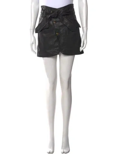 Pre-owned Marissa Webb Leather Mini Skirt In Black