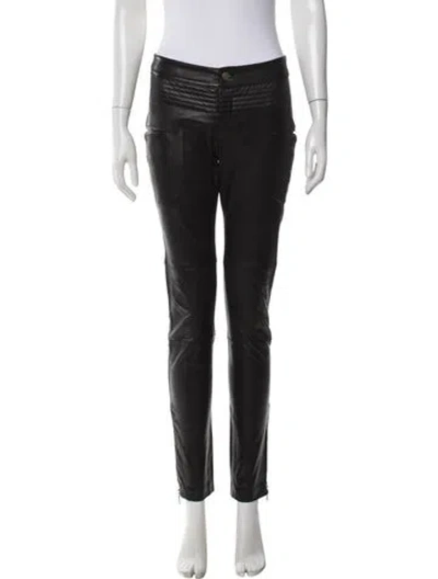 Pre-owned Marissa Webb Leather Skinny Leg Pants In Black
