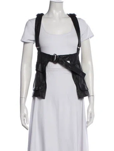 Pre-owned Marissa Webb Leather Vest In Black