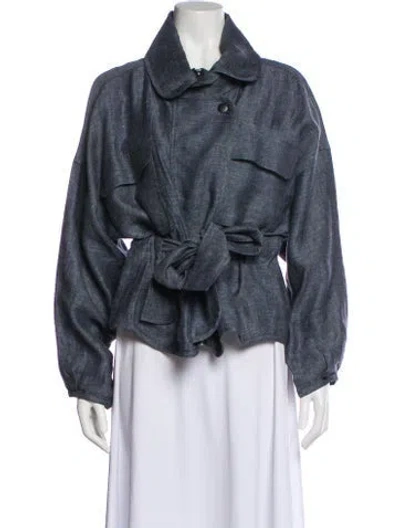 Pre-owned Marissa Webb Linen Coat In Blue