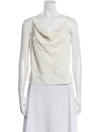 Pre-owned Marissa Webb Linen Cowl Neck Top In Neutral