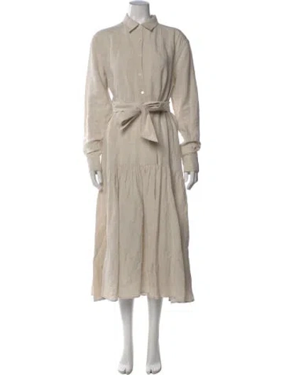 Pre-owned Marissa Webb Linen Long Dress In Neutral
