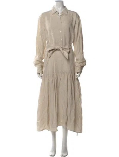 Pre-owned Marissa Webb Linen Long Dress In Neutral