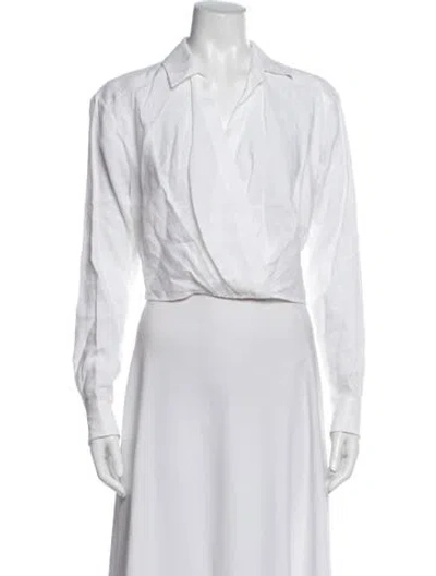 Pre-owned Marissa Webb Linen Long Sleeve Top In Neutrals