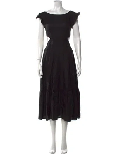 Pre-owned Marissa Webb Linen Midi Length Dress In Black