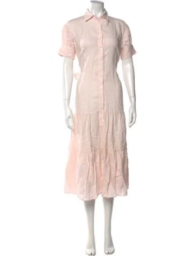 Pre-owned Marissa Webb Linen Midi Length Dress In Pink