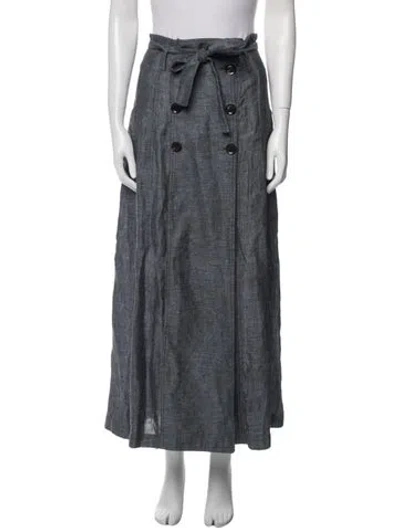 Pre-owned Marissa Webb Linen Midi Length Skirt In Blue