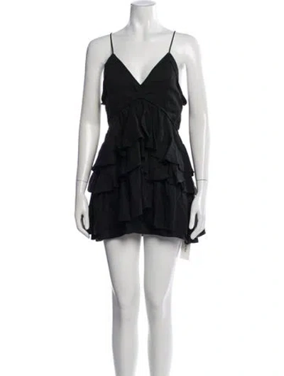 Pre-owned Marissa Webb Linen Mini Dress In Black