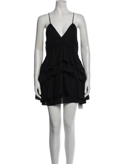 Pre-owned Marissa Webb Linen Mini Dress In Black