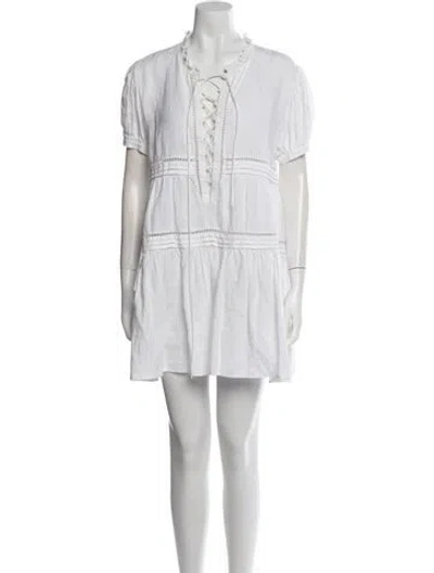 Pre-owned Marissa Webb Linen Mini Dress In White