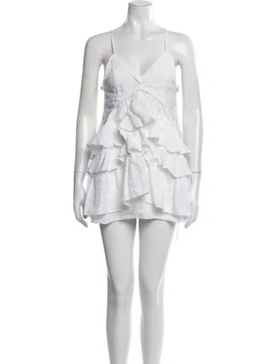 Pre-owned Marissa Webb Linen Mini Dress In White