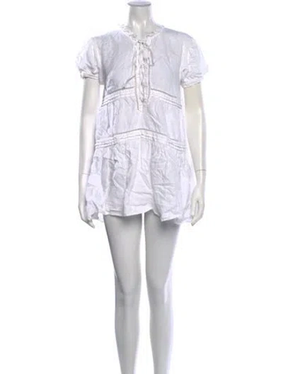 Pre-owned Marissa Webb Linen Mini Dress In White