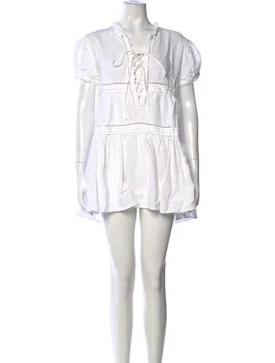 Pre-owned Marissa Webb Linen Mini Dress In White
