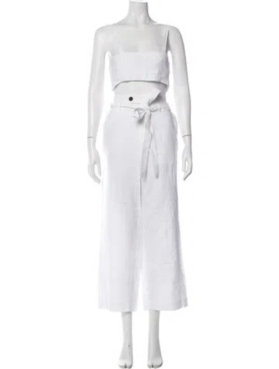 Pre-owned Marissa Webb Linen Pantsuit In White