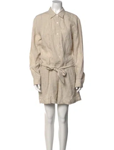 Pre-owned Marissa Webb Linen Romper In Neutral