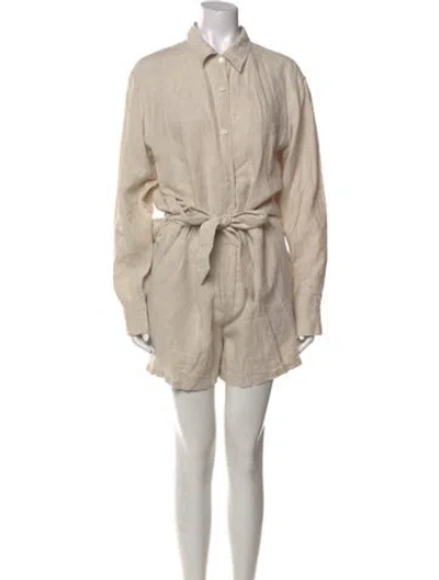 Pre-owned Marissa Webb Linen Romper In Neutral