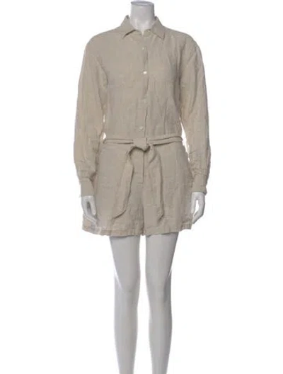 Pre-owned Marissa Webb Linen Romper In Neutral