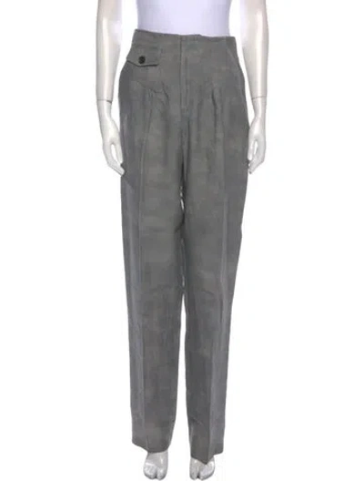 Pre-owned Marissa Webb Linen Straight Leg Pants In Gray