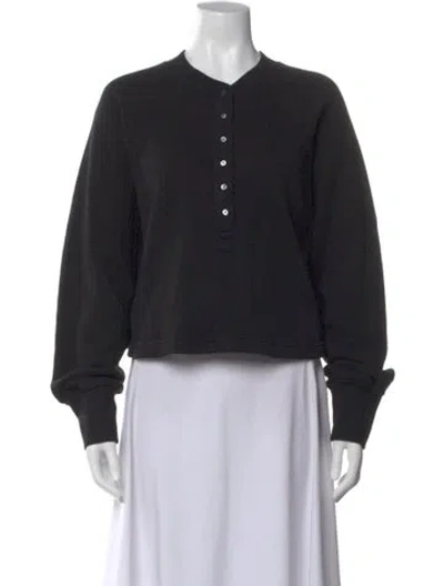 Pre-owned Marissa Webb Long Sleeve Button-up Top In Black