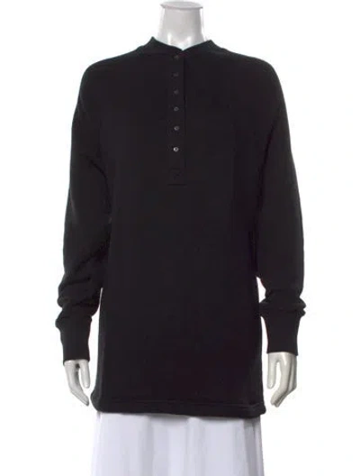 Pre-owned Marissa Webb Long Sleeve Button-up Top In Black