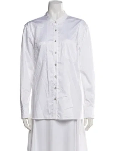 Pre-owned Marissa Webb Long Sleeve Button-up Top In White