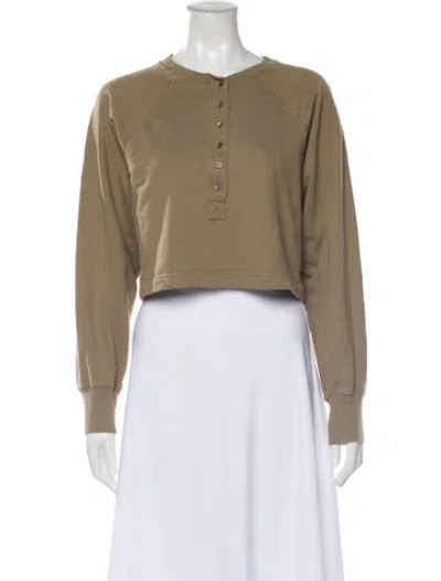 Pre-owned Marissa Webb Long Sleeve Crop Top In Neutral