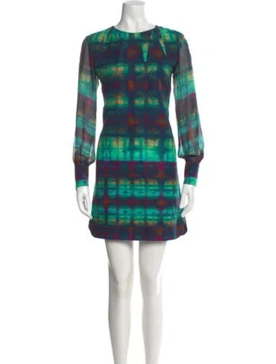 Pre-owned Marissa Webb Mesh Mini Dress In Green