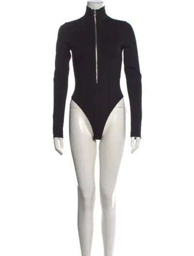 Pre-owned Marissa Webb Mock Neck Long Sleeve Bodysuit In Black