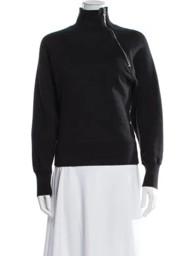 Pre-owned Marissa Webb Mock Neck Long Sleeve Sweatshirt In Black