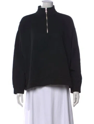 Pre-owned Marissa Webb Mock Neck Long Sleeve Sweatshirt In Black
