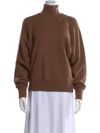 Pre-owned Marissa Webb Mock Neck Long Sleeve Sweatshirt In Brown