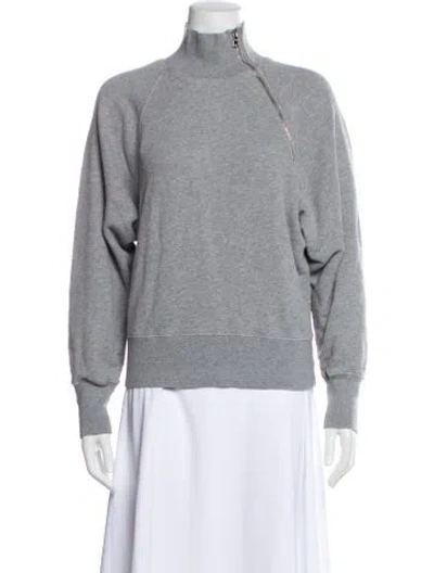 Pre-owned Marissa Webb Mock Neck Long Sleeve Sweatshirt In Gray
