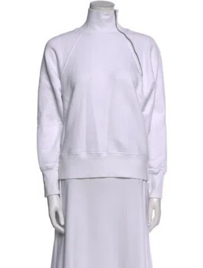 Pre-owned Marissa Webb Mock Neck Long Sleeve Sweatshirt In White