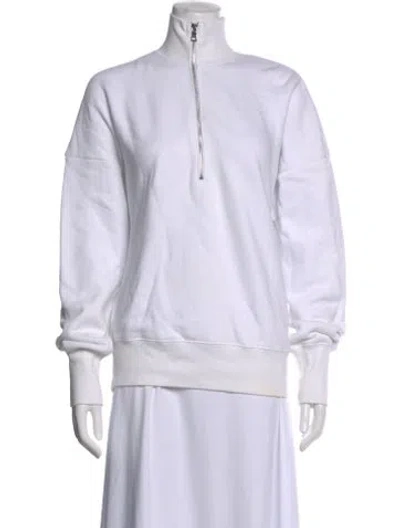 Pre-owned Marissa Webb Mock Neck Long Sleeve Sweatshirt In White