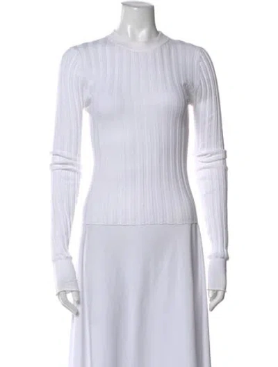 Pre-owned Marissa Webb Mock Neck Long Sleeve Top In White