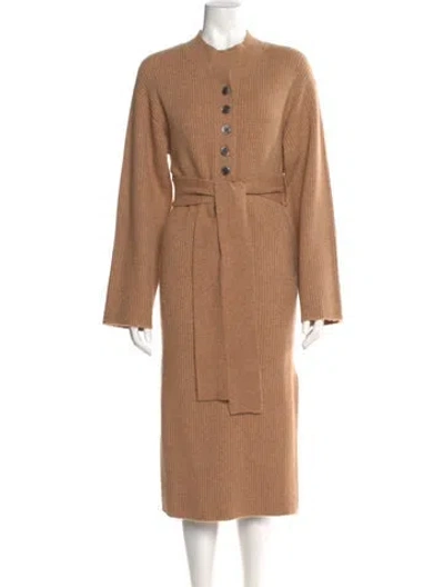 Pre-owned Marissa Webb Mock Neck Midi Length Dress In Neutral