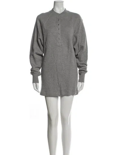 Pre-owned Marissa Webb Mock Neck Mini Dress In Gray