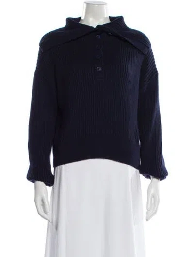 Pre-owned Marissa Webb Mock Neck Sweater In Blue