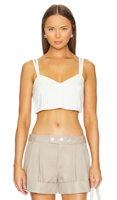 Marissa Webb Monet Layered Crop Top In Portofino Stripe Bone Combo