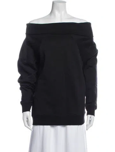 Pre-owned Marissa Webb Off-the-shoulder Long Sleeve Sweatshirt In Black