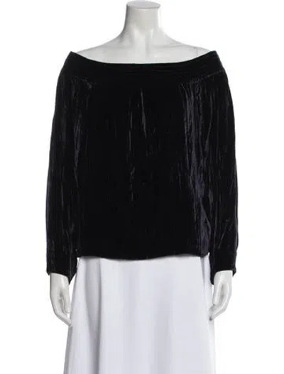 Pre-owned Marissa Webb Off-the-shoulder Long Sleeve Top In Black