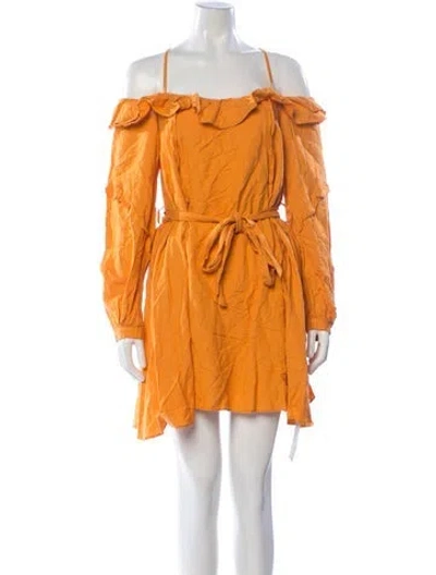 Pre-owned Marissa Webb Off-the-shoulder Mini Dress In Orange