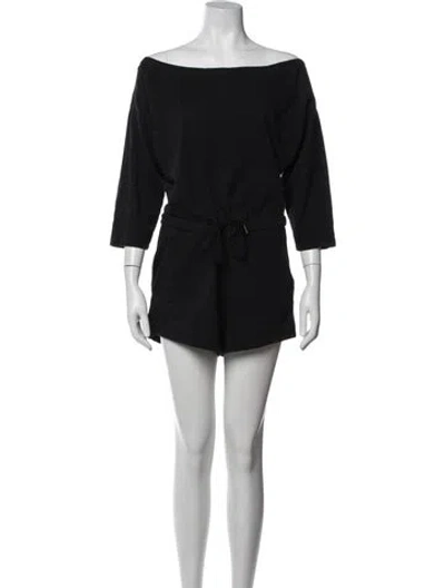 Pre-owned Marissa Webb Off-the-shoulder Romper In Black