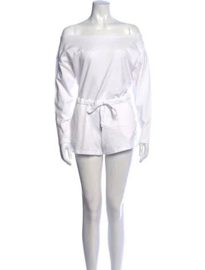 Pre-owned Marissa Webb Off-the-shoulder Romper In White