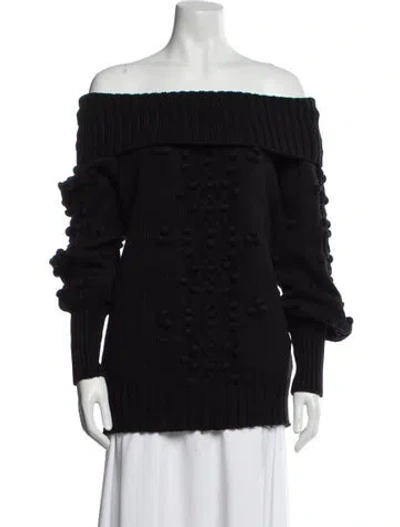Pre-owned Marissa Webb Off-the-shoulder Sweater In Black