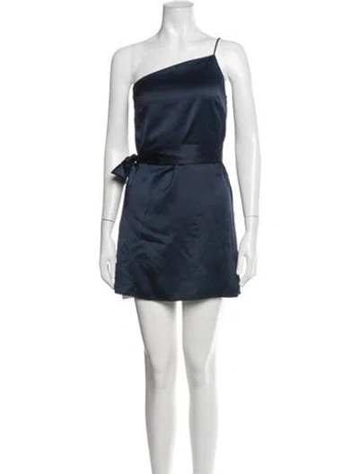 Pre-owned Marissa Webb One-shoulder Mini Dress In Blue