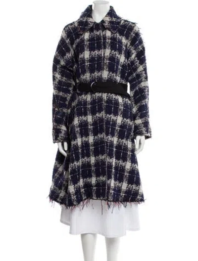 Pre-owned Marissa Webb Plaid Print Coat In Blue